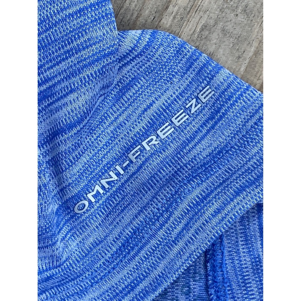 Columbia Omni-Freeze Womens Medium Blue Space Dye V-Neck Athletic T-Shirt - Picture 4 of 8
